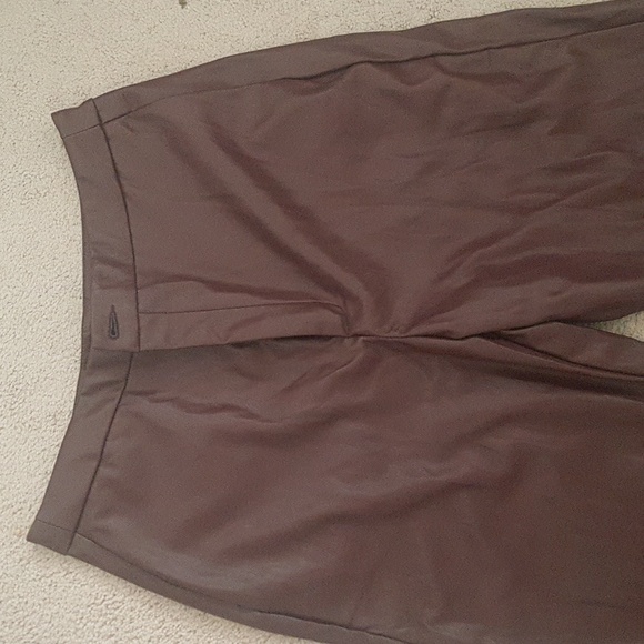 Dark Chocolate Faux Leather Tie Ankle Jeans - Picture 1 of 5